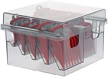 Close up view of the durable partition compartments inside the ERYUE trimmer guard box