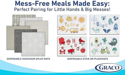 Close up of the subtle assorted patterns on the liquid resistant Graco baby mats