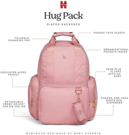 Huggies premium diaper bag featuring the detachable front pouch and insulated bottle pocket.