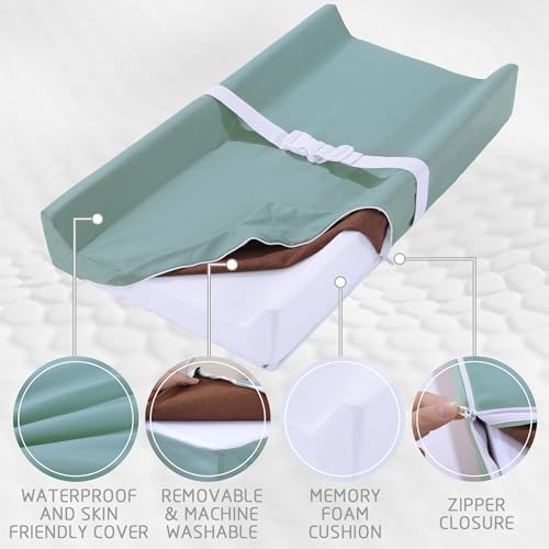Side view of Hombys memory foam baby changing mattress