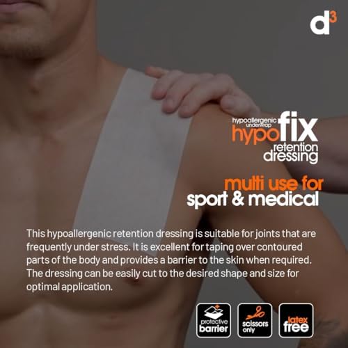 D3 HypoFix medical fixation tape roll showing grid line backing paper