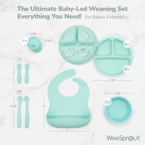 WeeSprout silicone suction bowl and divided plate
