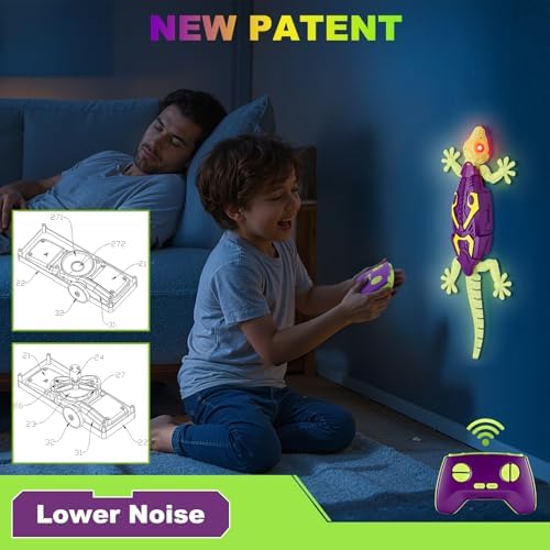 Qrooper gecko toy with glow in the dark led eyes