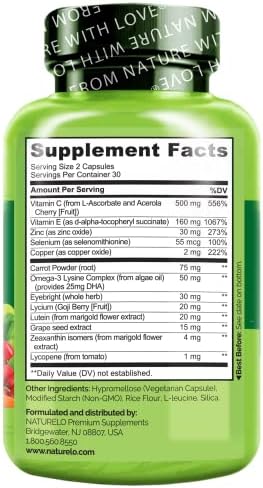 Naturelo eye health capsules bottle top cap and seal
