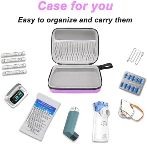 Klawdsky hard shell inhaler spacer case open showing interior mesh pocket