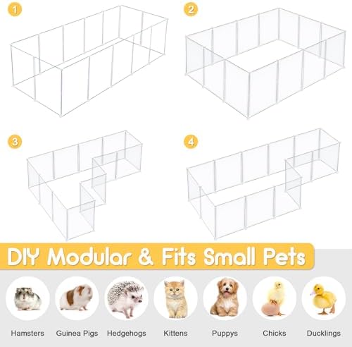 Indoor Puppy Playpen | Durable, Waterproof Pet Play Pen for Kittens, Rabbits, Guinea Pigs - DIY Easy Assembly, Safe & Secure, 16.5 X 12 Inch, 21 Panels - Image 3