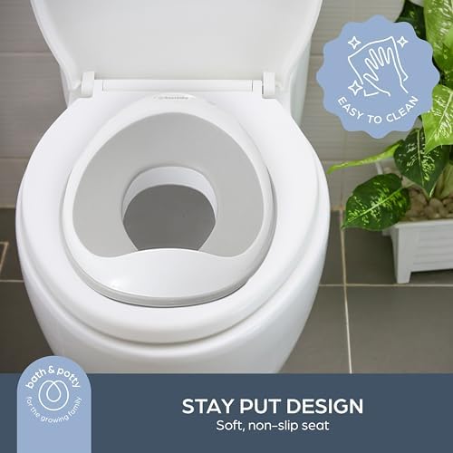 Underneath view of the dreambaby potty seat highlighting the secure non slip base
