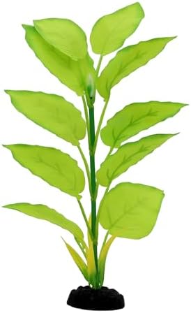 DVHEY artificial plastic plant for small tank with weighted base stability setup.