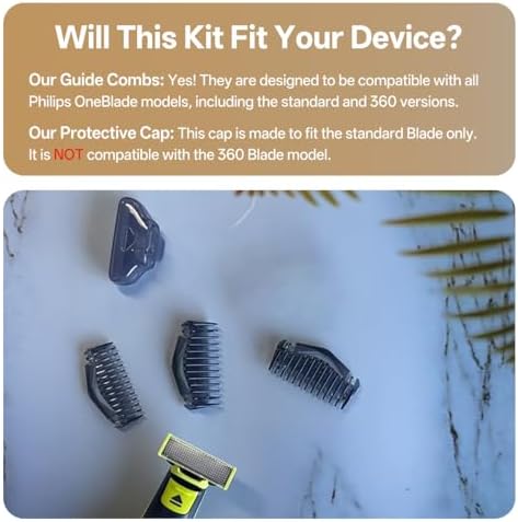 KIONCARE protective travel cap fitted over an electric hybrid trimmer blade setup