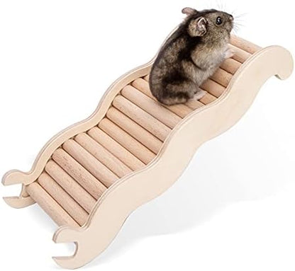 Niteangel Hamster Climbing Toy Wooden Ladder Bridge for Hamsters Gerbils Mice and Small Animals (Medium - 8.26'' L) - Image 2