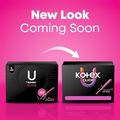 Kotex Click Regular and Super absorbency multipack individual wrappers