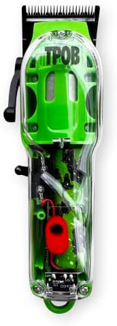 Close up view of the TPOB X Fade blade and the five clicking adjustable lever arm mechanism.