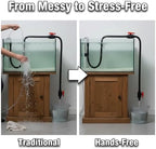 GQAQZQ aquarium siphon hook mounted securely on a 55-gallon glass fish tank edge.