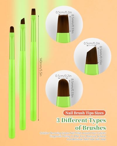 Detailed view of synthetic bristles for precise nail art cleanup