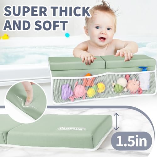 URMYWO non slip memory foam kneeling pad placed on a bathroom floor for ergonomic knee support