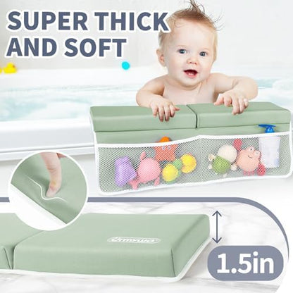 URMYWO non slip memory foam kneeling pad placed on a bathroom floor for ergonomic knee support