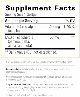 Integrative Therapeutics heart health vitamin E 60 count bottle