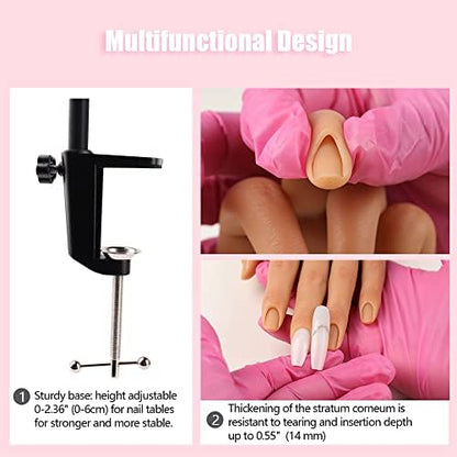 Adjustable bracket clamp for nail training mannequin hand