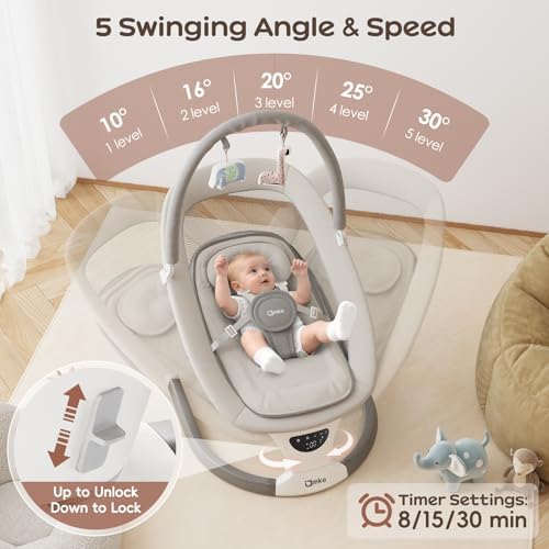 AMKE baby swing digital touch panel display and control buttons