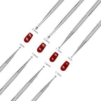 Close up view of the different sized double ended ball tips on the stainless steel dotting pen set