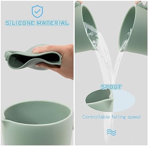Mandoo food grade silicone washing cup being used for baby hair rinsing