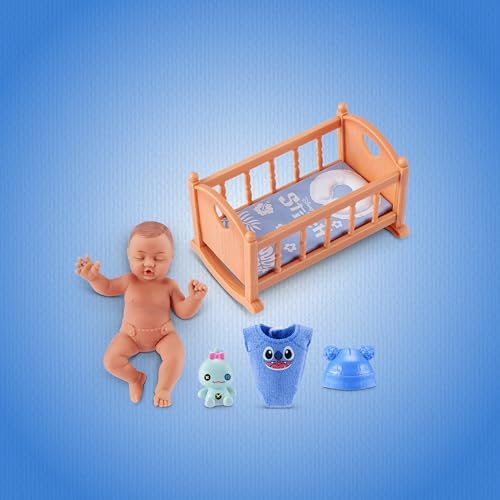 ZURU MY MINI Baby Disney collectible series guide showing all six available character dolls.