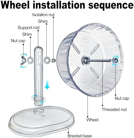 Super silent pet running wheel showing hidden stainless steel ball bearings