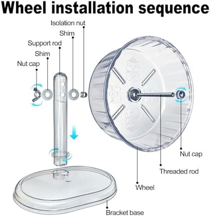Super silent pet running wheel showing hidden stainless steel ball bearings
