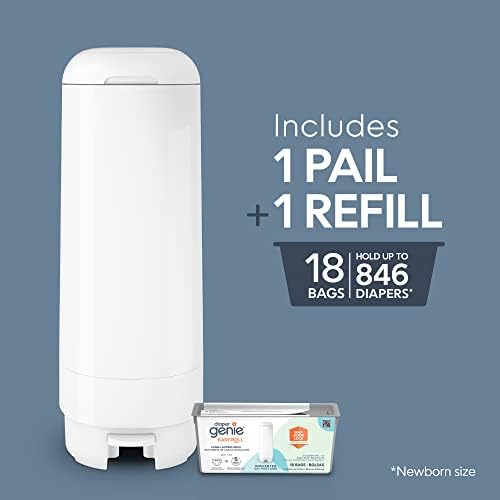 Diaper Genie Signature Pail Includes 1 Easy Roll Refill with 18 Bags | Holds Up to 846 Newborn-Sized Diapers Per Refill - Image 3