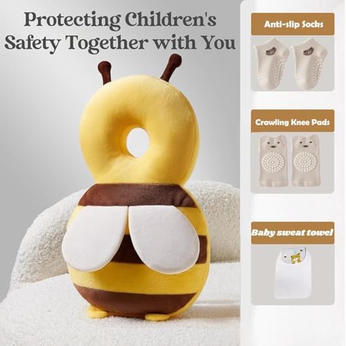 Soft velvet padding detail of baby head protection cushion