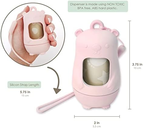 Moodie Teddy Bear Diaper Bag Dispenser showing twist off bottom cap mechanism
