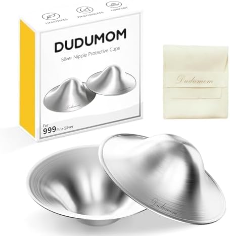 Fati original silver nursing cups front view for breastfeeding relief