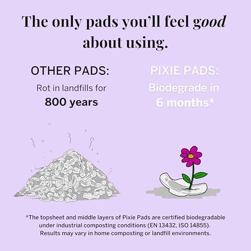 Pixie Cup organic cotton pads individual wrappers for hygienic on the go feminine protection