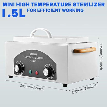 Professional salon metal tools inside the sterilizer