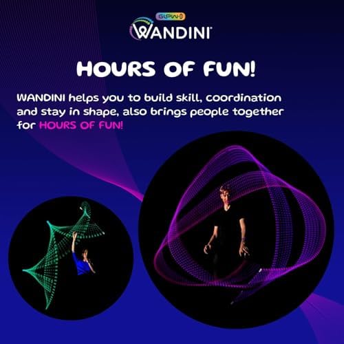 Collapsible design of the Wandini Glow.0 LED magic wand