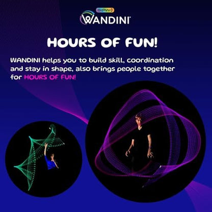 Collapsible design of the Wandini Glow.0 LED magic wand