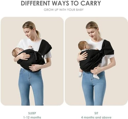 MISSWISDOM infant wrap adjustable buckle closure and secure waist belt system