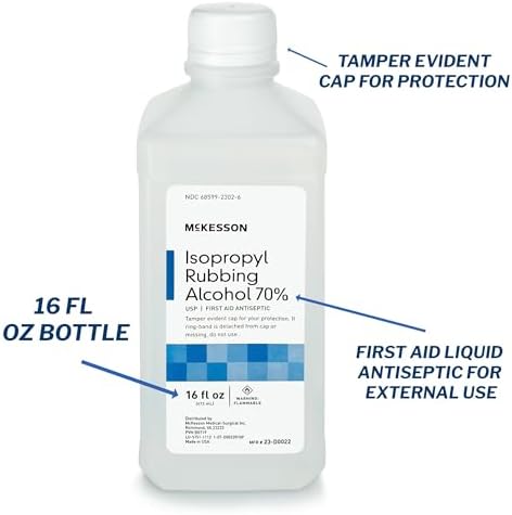 Imported McKesson USP isopropyl alcohol for wound care back label