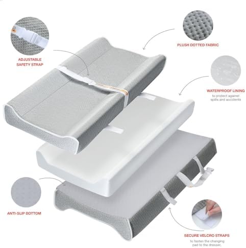 Gray removable washable outer cover of Lovely Kiddos changing pad