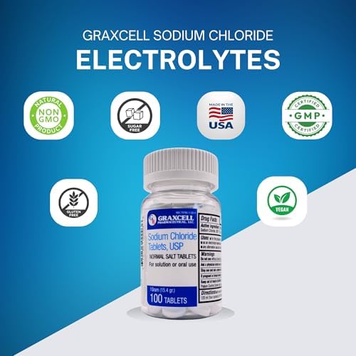 Graxcell normal salt tablets 300 count packaging supplement facts panel