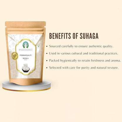 Natural sodium borate crystals stored in a resealable wellness pouch
