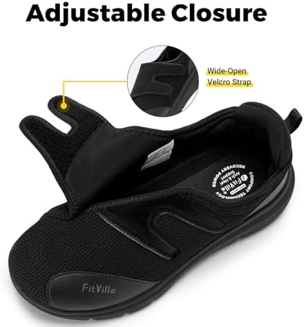 FitVille XX-Wide diabetic sneakers showing the deep roomy toe box