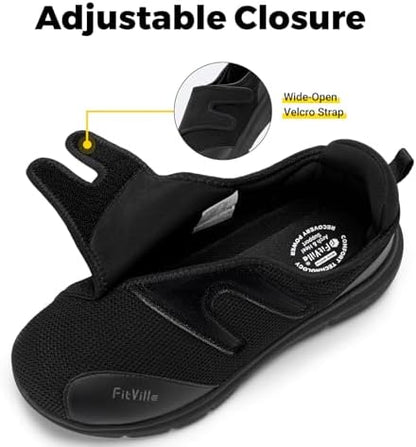 FitVille XX-Wide diabetic sneakers showing the deep roomy toe box