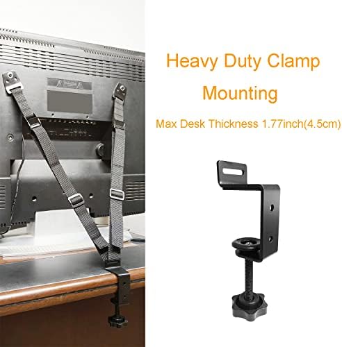 Heavy duty safety straps securing a large flat screen television to a living room wall surface.