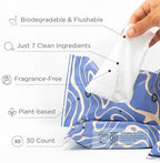 Detail view of Saalt pH balanced wipes for sensitive skin care.