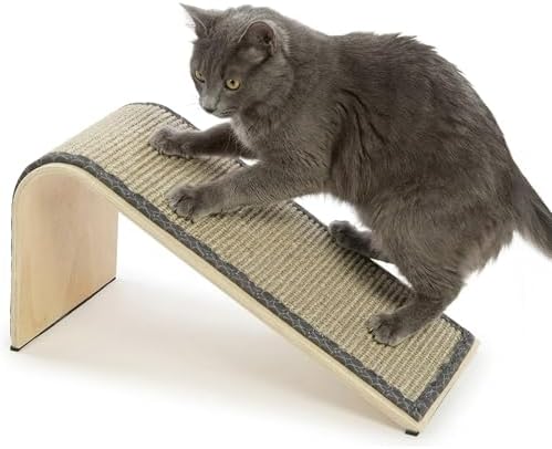 SmartyKat Sisal Angle Ramp Cat Scratcher side profile highlighting wooden incline structure.