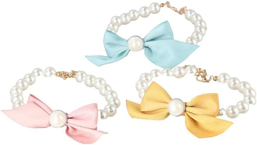 Side angle of elegant pet jewelry collar designed for small cats and puppies.
