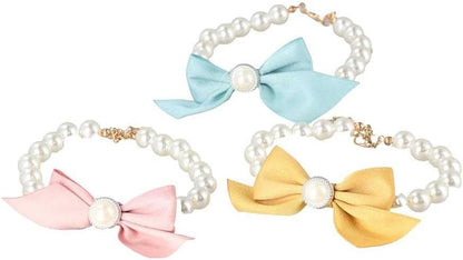 Side angle of elegant pet jewelry collar designed for small cats and puppies.
