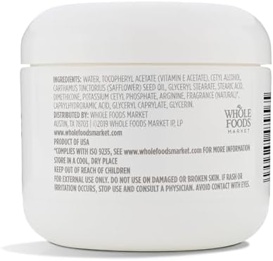 Authentic USA imported Whole Foods 365 Vitamin E moisturizer close up view.