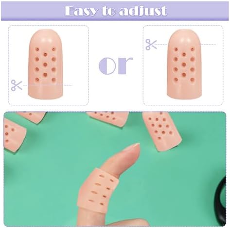 Washable gel finger cots applied to hand for eczema and cracking relief